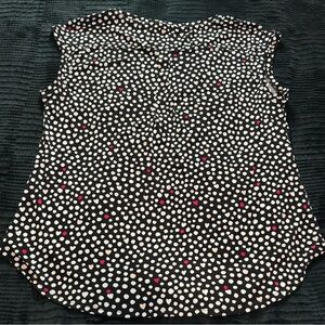 Elle Black and Pink Polka Dot Blouse